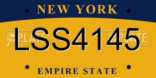LSS4145 New York License Plate