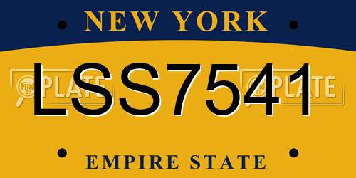 LSS7541 New York License Plate