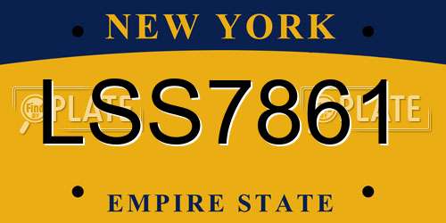 LSS7861 New York License Plate
