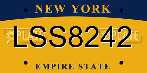 LSS8242 New York License Plate