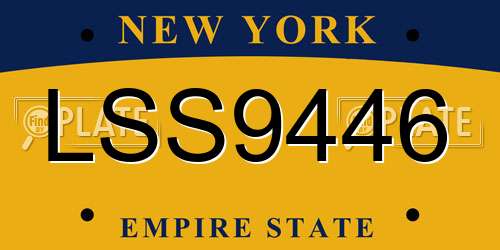 LSS9446 New York License Plate
