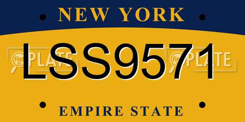 LSS9571 New York License Plate