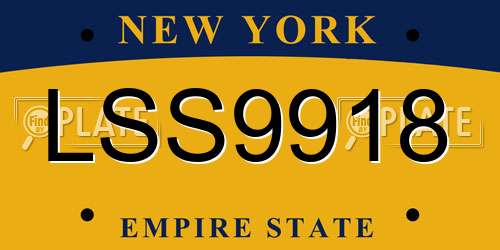 LSS9918 New York License Plate