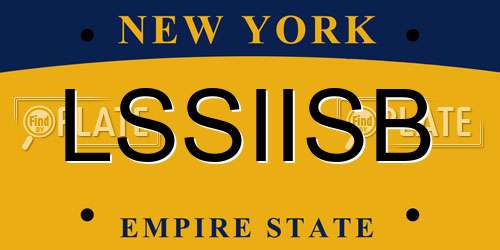 LSSIISB New York License Plate