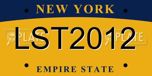 LST2012 New York License Plate