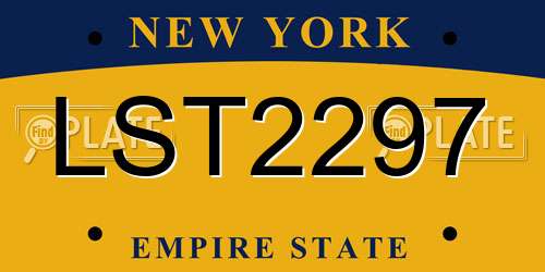 LST2297 New York License Plate
