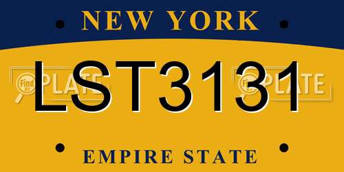 LST3131 New York License Plate