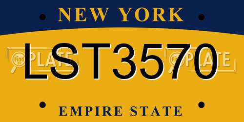 LST3570 New York License Plate