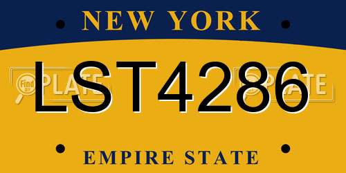 LST4286 New York License Plate