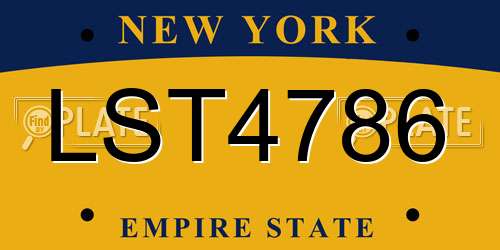 LST4786 New York License Plate