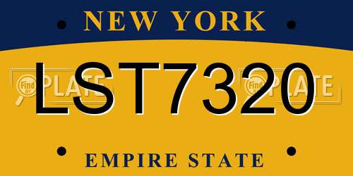 LST7320 New York License Plate