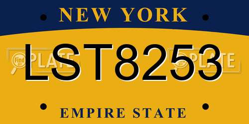 LST8253 New York License Plate