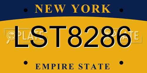 LST8286 New York License Plate