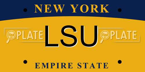 LSU New York License Plate