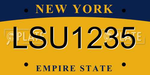 LSU1235 New York License Plate