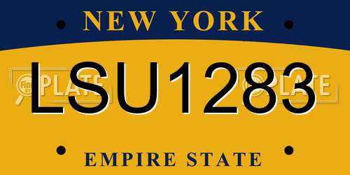LSU1283 New York License Plate