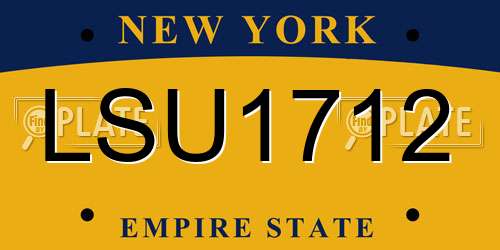 LSU1712 New York License Plate