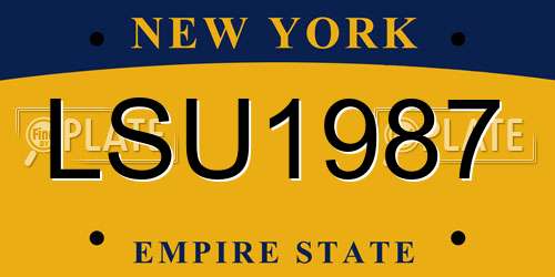 LSU1987 New York License Plate