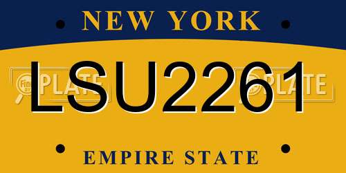 LSU2261 New York License Plate