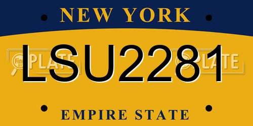 LSU2281 New York License Plate