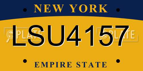 LSU4157 New York License Plate