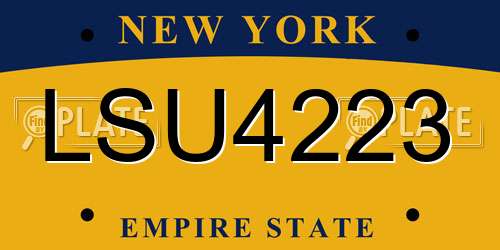 LSU4223 New York License Plate