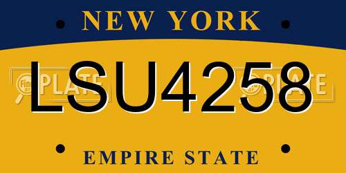 LSU4258 New York License Plate