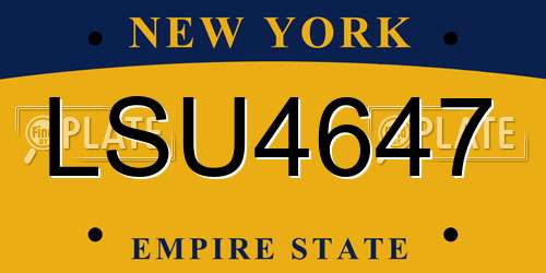 LSU4647 New York License Plate