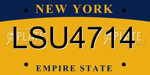 LSU4714 New York License Plate