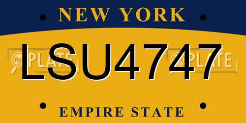 LSU4747 New York License Plate