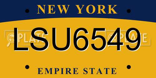 LSU6549 New York License Plate
