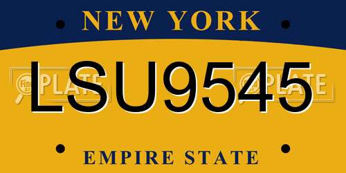 LSU9545 New York License Plate