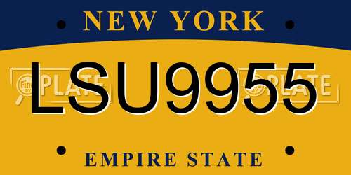 LSU9955 New York License Plate