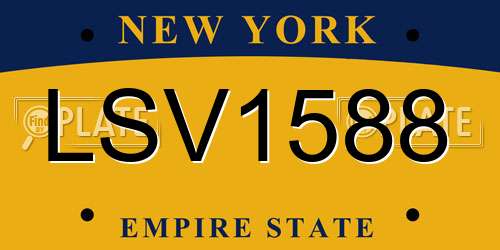 LSV1588 New York License Plate