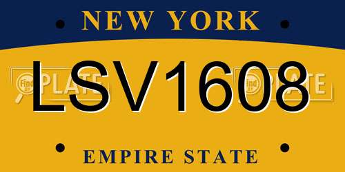 LSV1608 New York License Plate