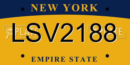 LSV2188 New York License Plate
