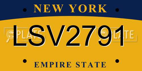 LSV2791 New York License Plate