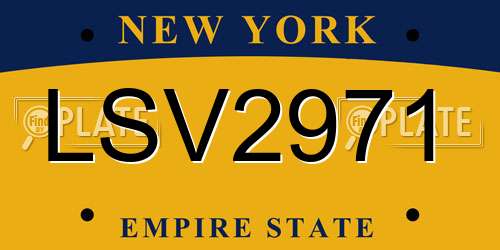 LSV2971 New York License Plate