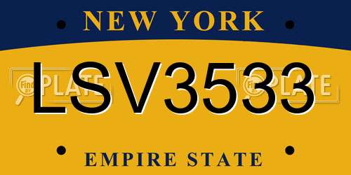 LSV3533 New York License Plate
