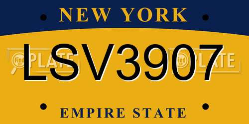 LSV3907 New York License Plate
