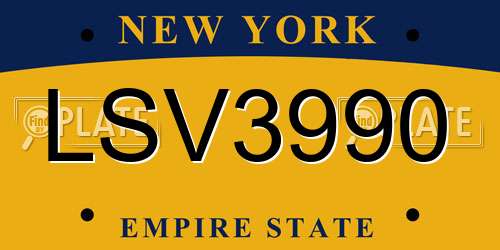 LSV3990 New York License Plate