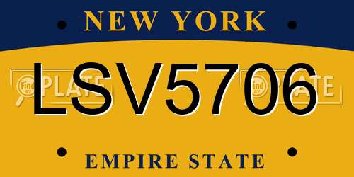 LSV5706 New York License Plate