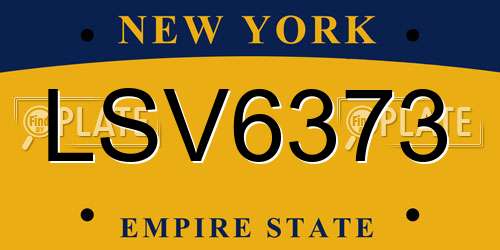 LSV6373 New York License Plate