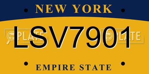 LSV7901 New York License Plate