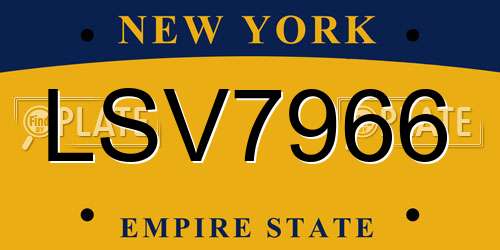 LSV7966 New York License Plate