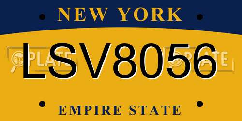 LSV8056 New York License Plate