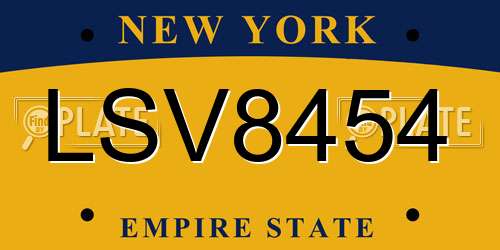 LSV8454 New York License Plate