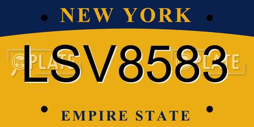 LSV8583 New York License Plate