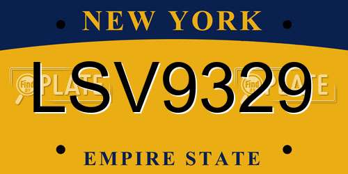 LSV9329 New York License Plate