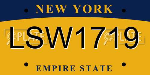 LSW1719 New York License Plate
